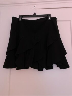 Black Ruffled Mini Skirt